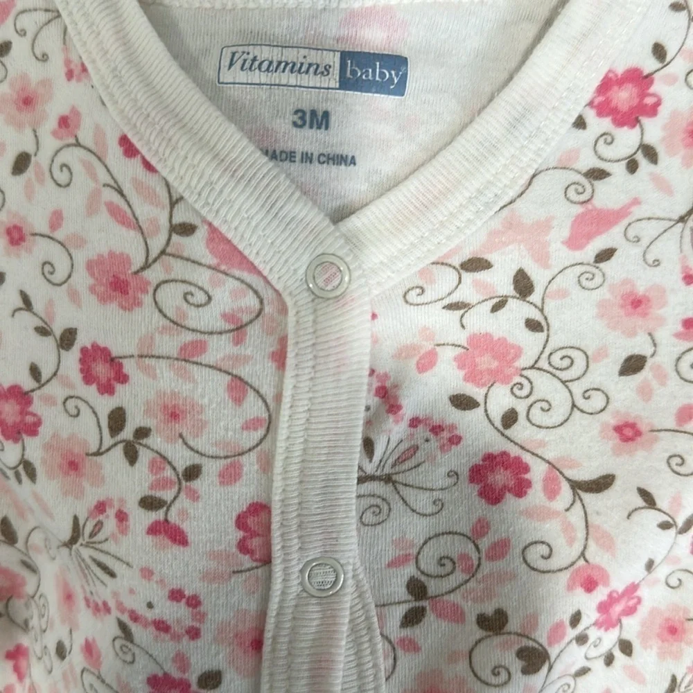 Floral footie onesie